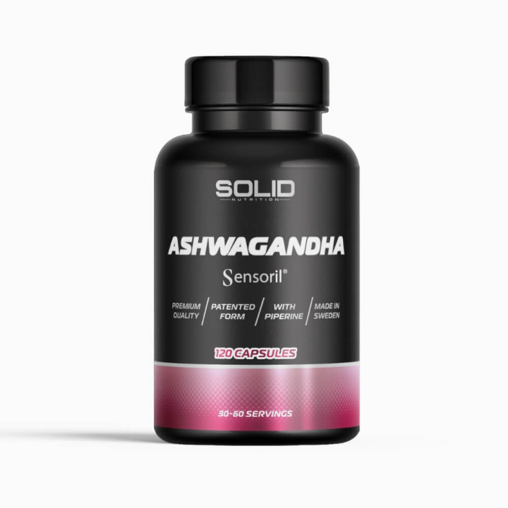 SOLID Nutrition BLACK LINE Ashwagandha, 120 caps i gruppen Kosttillskott & Livsmedel / Hälsokost / Adaptogener hos Tillskottsbolaget (SOLID65199)