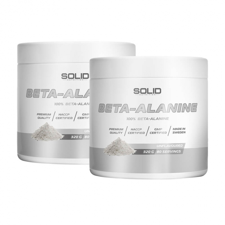 2 x SOLID Nutrition Beta-Alanine, 320 g i gruppen Kosttillskott & Livsmedel / Aminosyror / Beta-Alanin hos Tillskottsbolaget (SOLID6533)