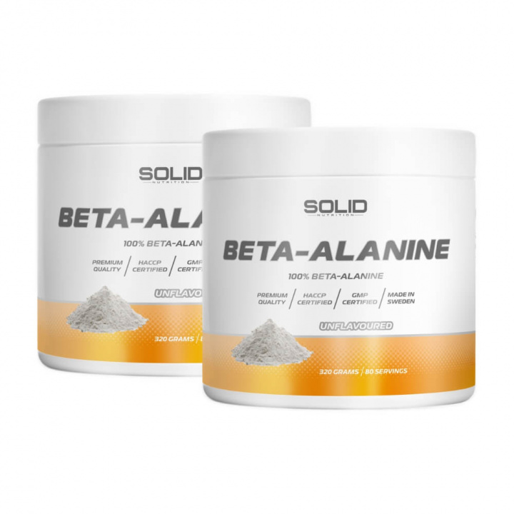 2 x SOLID Nutrition Beta-Alanine, 320 g i gruppen Kosttillskott & Livsmedel / Aminosyror / Beta-Alanin hos Tillskottsbolaget (SOLID6533)