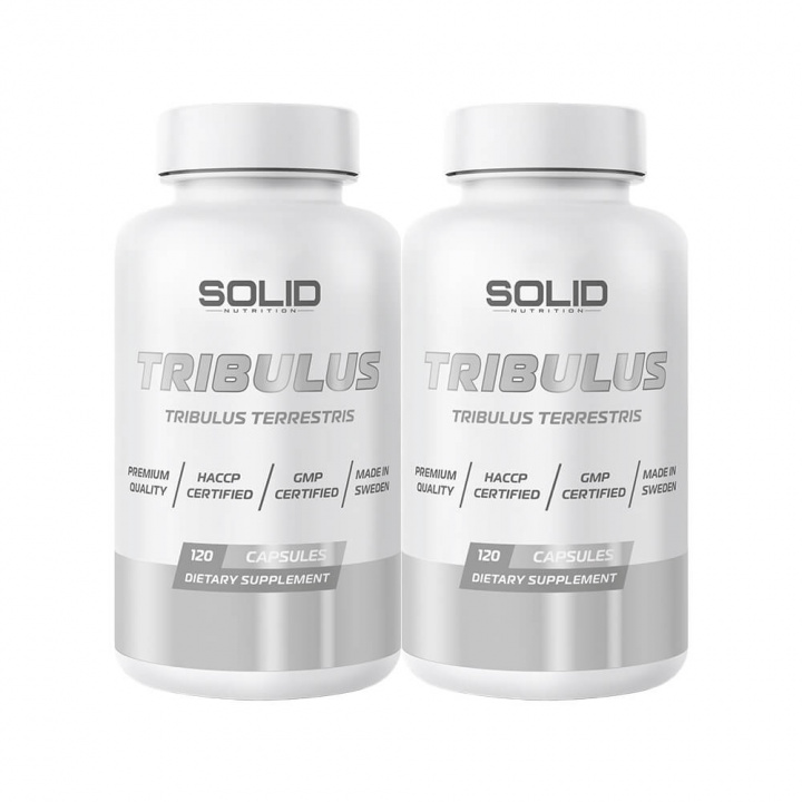 2 x SOLID Nutrition Tribulus, 120 caps i gruppen Kosttillskott & Livsmedel / Muskelökning / Tribulus hos Tillskottsbolaget (SOLID6555)