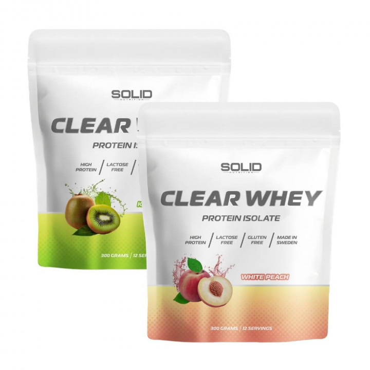 2 x SOLID Nutrition Clear Whey, 300 g i gruppen Kosttillskott & Livsmedel / Proteinpulver / Clear Whey hos Tillskottsbolaget (SOLID655664)