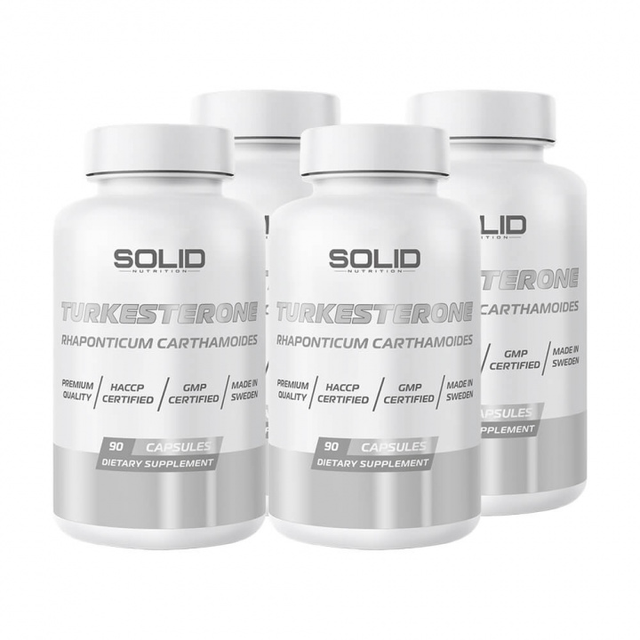 4 x SOLID Nutrition Turkesterone, 90 caps i gruppen hos Tillskottsbolaget (SOLID656735)