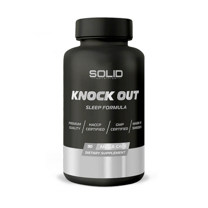 SOLID Nutrition BLACK LINE Knock Out, 90 mega caps i gruppen Kosttillskott & Livsmedel / Hälsokost / Sömn hos Tillskottsbolaget (SOLID6573234)