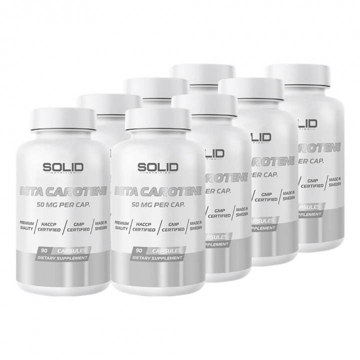 8 x SOLID Nutrition Beta Carotene, 90 caps i gruppen Kosttillskott & Livsmedel / Hälsokost / Betakaroten hos Tillskottsbolaget (SOLID65755)