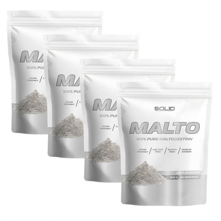 4 x SOLID Nutrition Maltodextrin, 900 g i gruppen Kosttillskott & Livsmedel / Kolhydrater / Maltodextrin hos Tillskottsbolaget (SOLID657876)