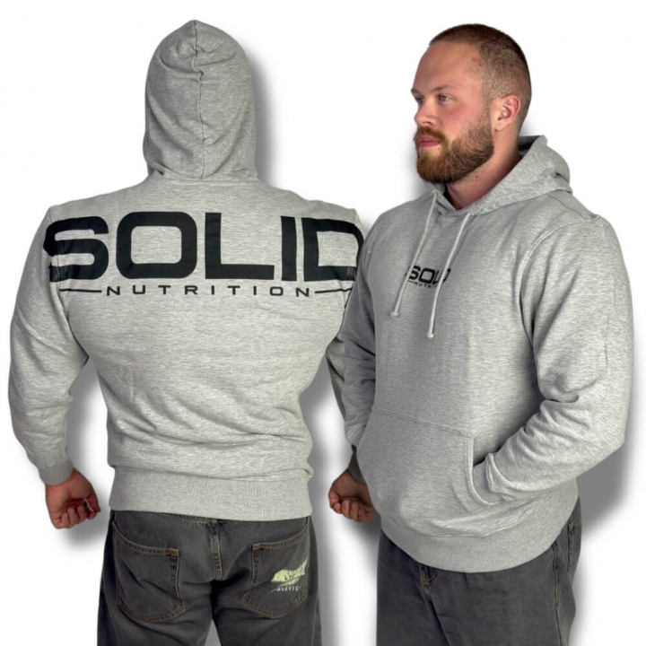 SOLID Nutrition Hoodie, light grey melange i gruppen Träningstillbehör / Träningskläder hos Tillskottsbolaget (SOLID65901)
