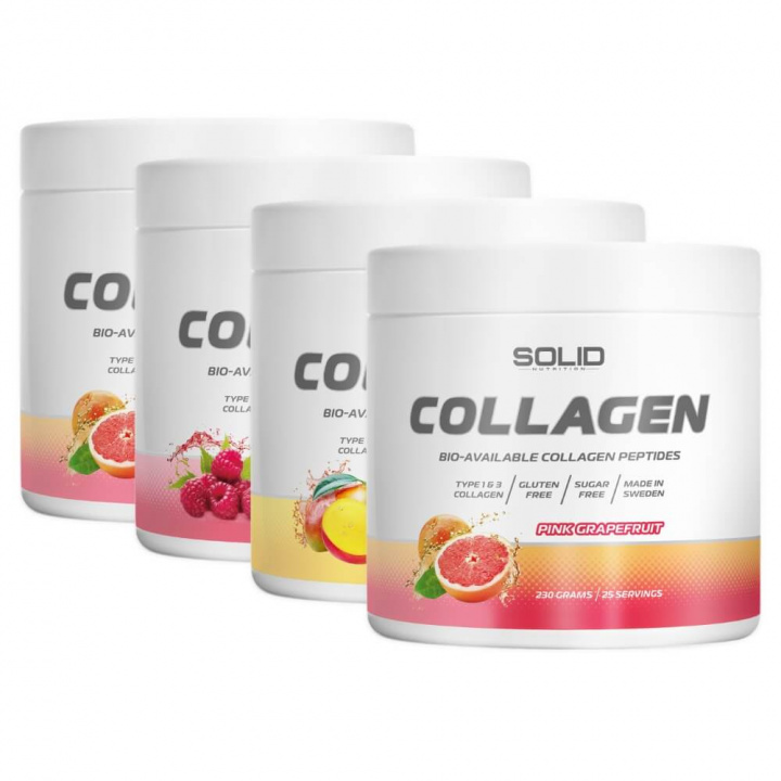 4 x SOLID Nutrition Collagen, 230 g i gruppen Kosttillskott & Livsmedel / Ledhälsa / Kollagen hos Tillskottsbolaget (SOLID6732)