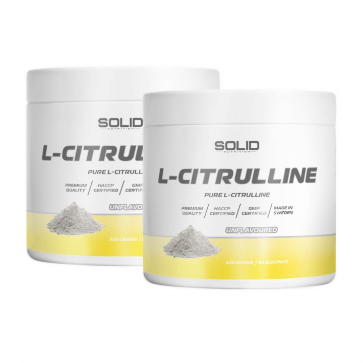 2 x SOLID Nutrition L-Citrulline, 240 g i gruppen Kosttillskott & Livsmedel / Aminosyror / Citrullin hos Tillskottsbolaget (SOLID67454)