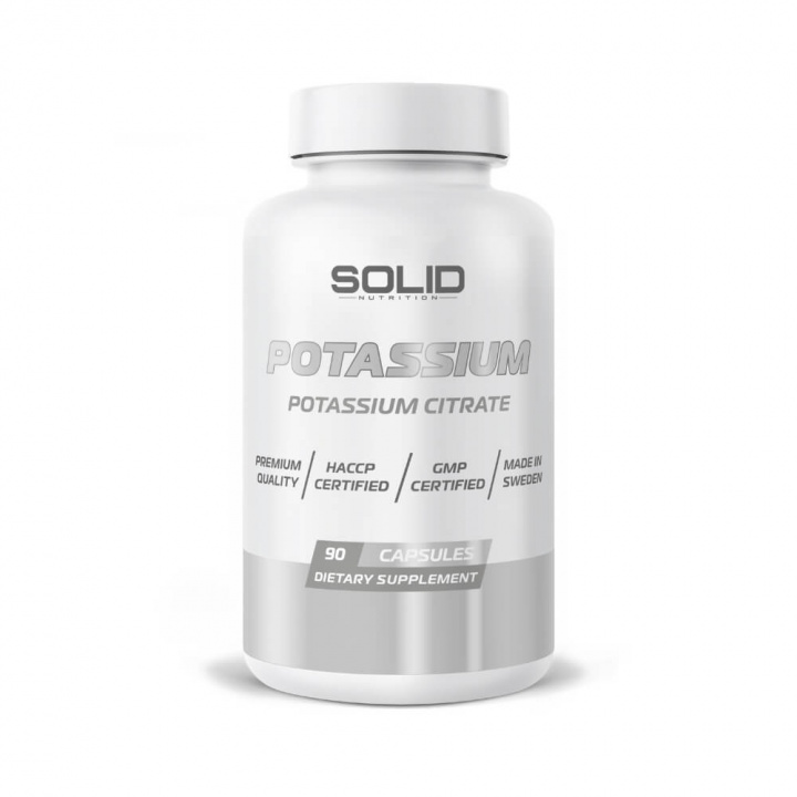 SOLID Nutrition Potassium, 90 caps i gruppen Kosttillskott & Livsmedel / Mineraler / Kalium hos Tillskottsbolaget (SOLID67543)