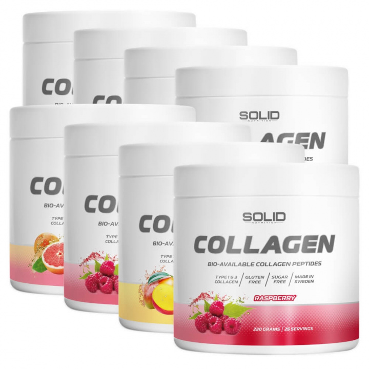 8 x SOLID Nutrition Collagen, 230 g i gruppen Kosttillskott & Livsmedel / Ledhälsa / Kollagen hos Tillskottsbolaget (SOLID6843)