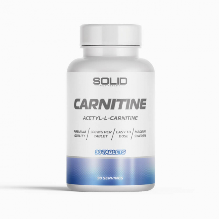 SOLID Nutrition Carnitine, 90 tabs i gruppen Kosttillskott & Livsmedel / Viktminskning / Koffeinfri Fettförbrännare hos Tillskottsbolaget (SOLID7500)
