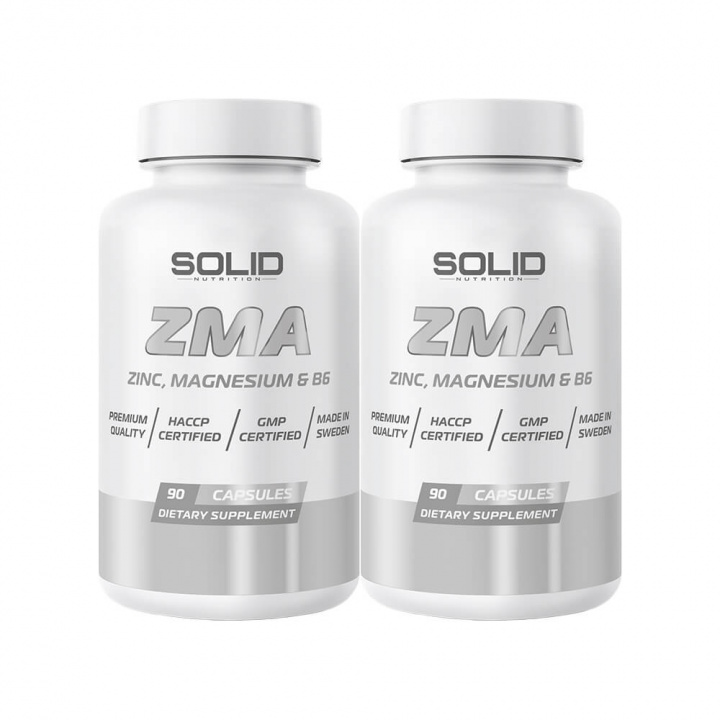2 x SOLID Nutrition ZMA, 90 caps i gruppen Kosttillskott & Livsmedel / Hälsokost / Sömn hos Tillskottsbolaget (SOLID7542)