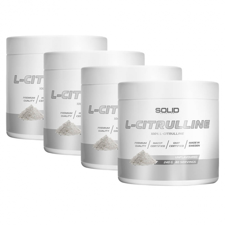 4 x SOLID Nutrition L-Citrulline, 240 g i gruppen Kosttillskott & Livsmedel / Aminosyror / Citrullin hos Tillskottsbolaget (SOLID7567)