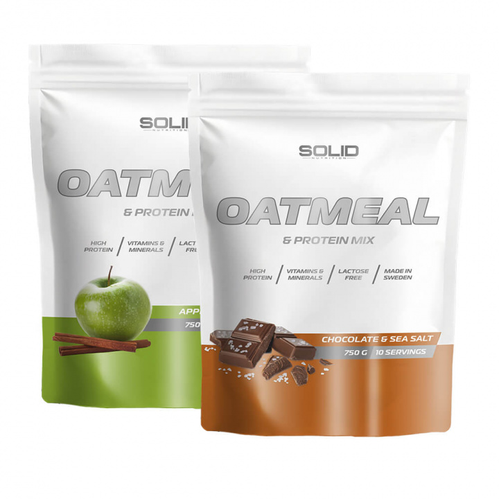 2 x SOLID Nutrition Oatmeal & Protein Mix, 750 g i gruppen Kosttillskott & Livsmedel / Livsmedel / Proteingröt hos Tillskottsbolaget (SOLID757345)