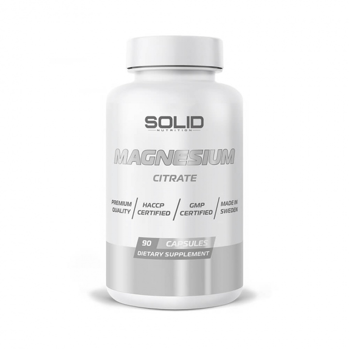 SOLID Nutrition Magnesium Citrate, 90 caps i gruppen Kosttillskott & Livsmedel / Mineraler / Magnesium hos Tillskottsbolaget (SOLID757843)