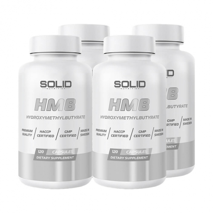 4 x SOLID Nutrition HMB, 120 caps i gruppen Kosttillskott & Livsmedel / Aminosyror / HMB hos Tillskottsbolaget (SOLID7621)