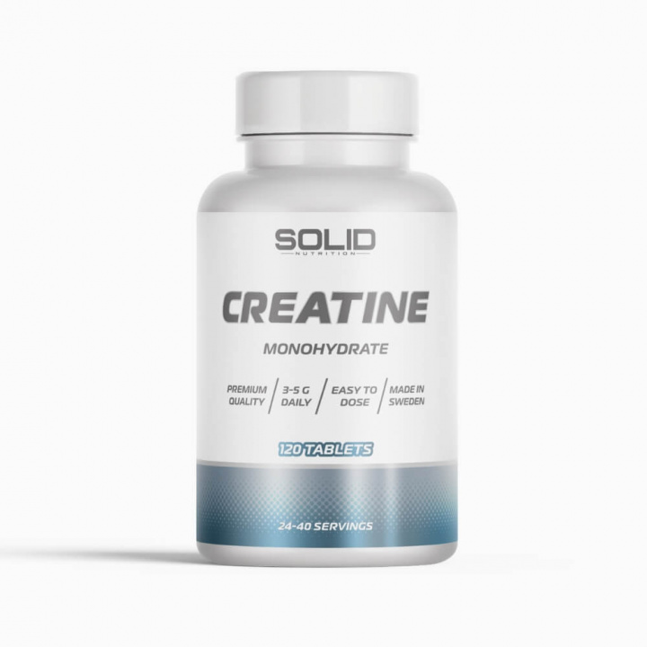 SOLID Nutrition Creatine, 120 tabs i gruppen Kosttillskott & Livsmedel / Kreatin / Kreatinmonohydrat hos Tillskottsbolaget (SOLID76432)