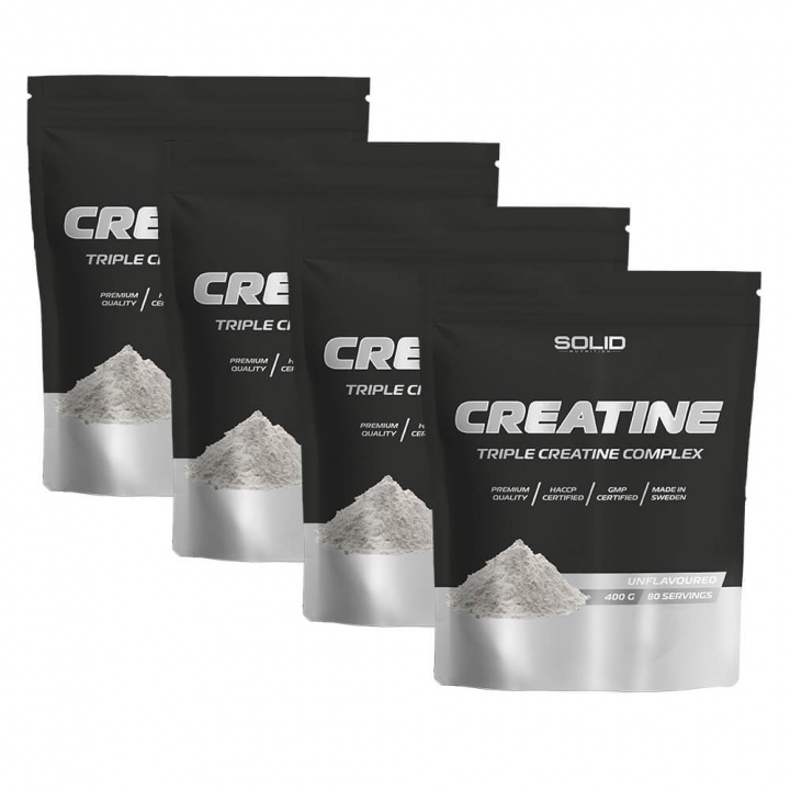 4 x SOLID Nutrition BLACK LINE Creatine, 400 g i gruppen Kosttillskott & Livsmedel / Kreatin / Kreatinblandningar hos Tillskottsbolaget (SOLID76834)