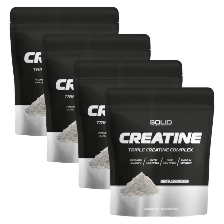 4 x SOLID Nutrition BLACK LINE Creatine, 400 g i gruppen Kosttillskott & Livsmedel / Kreatin / Kreatinblandningar hos Tillskottsbolaget (SOLID76834)