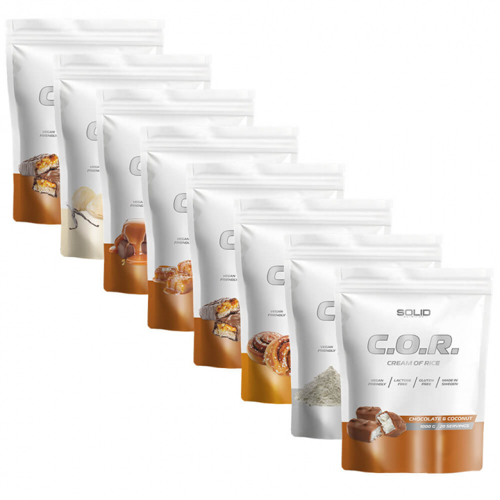 8 x SOLID Nutrition Cream Of Rice, 1 kg i gruppen Kosttillskott & Livsmedel / Livsmedel / Cream of Rice hos Tillskottsbolaget (SOLID76865)