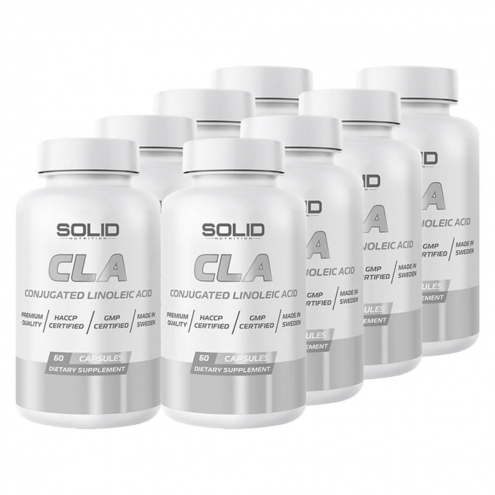 8 x SOLID Nutrition CLA, 60 caps i gruppen Kosttillskott & Livsmedel / Viktminskning / Fettförbrännare hos Tillskottsbolaget (SOLID8654)