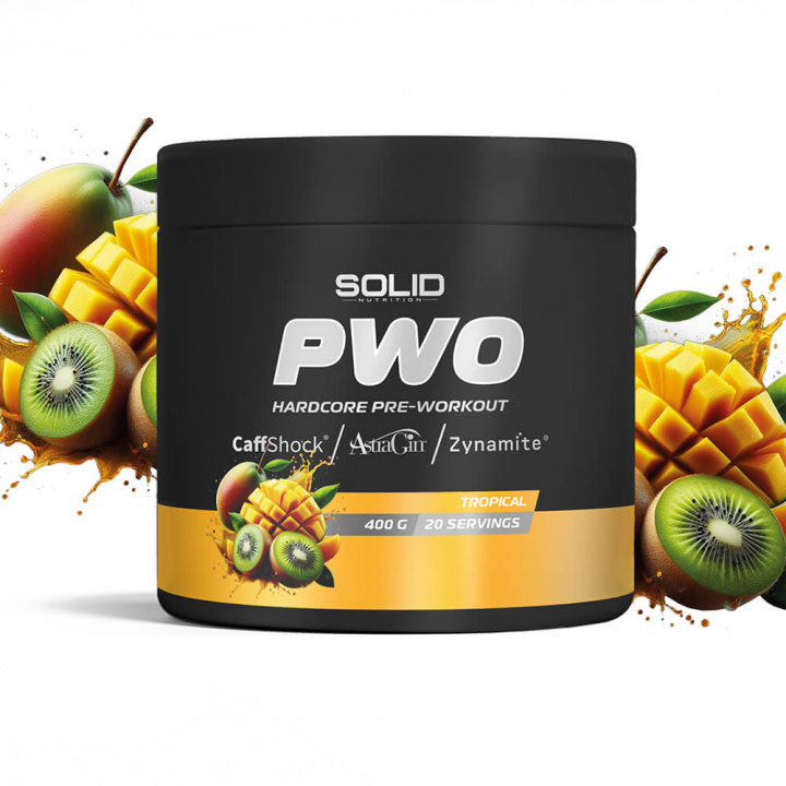 SOLID Nutrition BLACK LINE PWO, 400 g (Tropical) i gruppen Kosttillskott & Livsmedel / Prestationshöjare / Pre-Workout / PWO hos Tillskottsbolaget (SOLIDBLACKPWO-4)