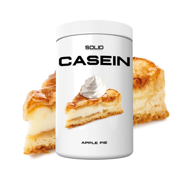 SOLID Nutrition Casein, 750 g (Apple Pie) i gruppen Kosttillskott & Livsmedel / Proteinpulver / Kaseinprotein hos Tillskottsbolaget (SOLIDCASEIN1-12)