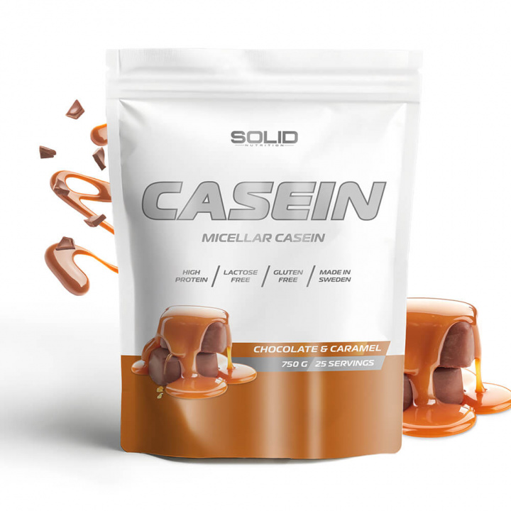 SOLID Nutrition Casein, 750 g (Chocolate & Caramel) i gruppen Kosttillskott & Livsmedel / Proteinpulver / Kaseinprotein hos Tillskottsbolaget (SOLIDCASEIN1-8)