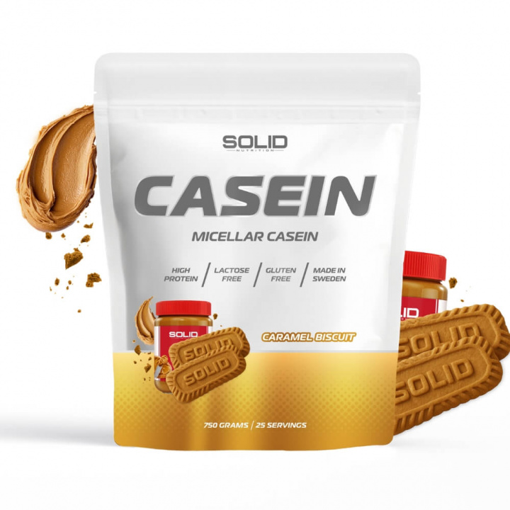 SOLID Nutrition Casein, 750 g i gruppen Kosttillskott & Livsmedel / Proteinpulver / Kaseinprotein hos Tillskottsbolaget (SOLIDCASEIN1)