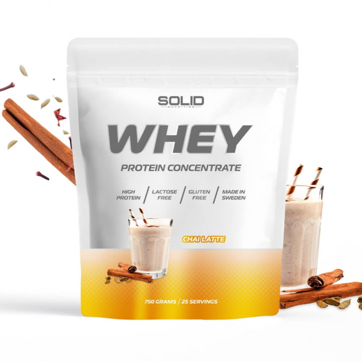SOLID Nutrition Whey, 750 g (Chai Latte) i gruppen Kosttillskott & Livsmedel / Proteinpulver / Vassleprotein / Whey protein hos Tillskottsbolaget (SOLIDCHAI)