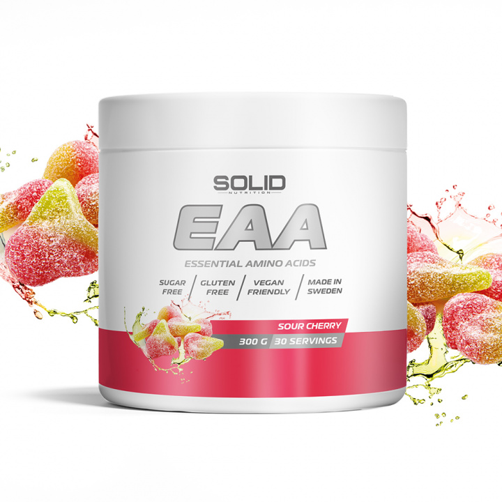 SOLID Nutrition EAA, 300 g (Sour Cherry) i gruppen Kosttillskott & Livsmedel / Aminosyror / EAA hos Tillskottsbolaget (SOLIDEAA-10)