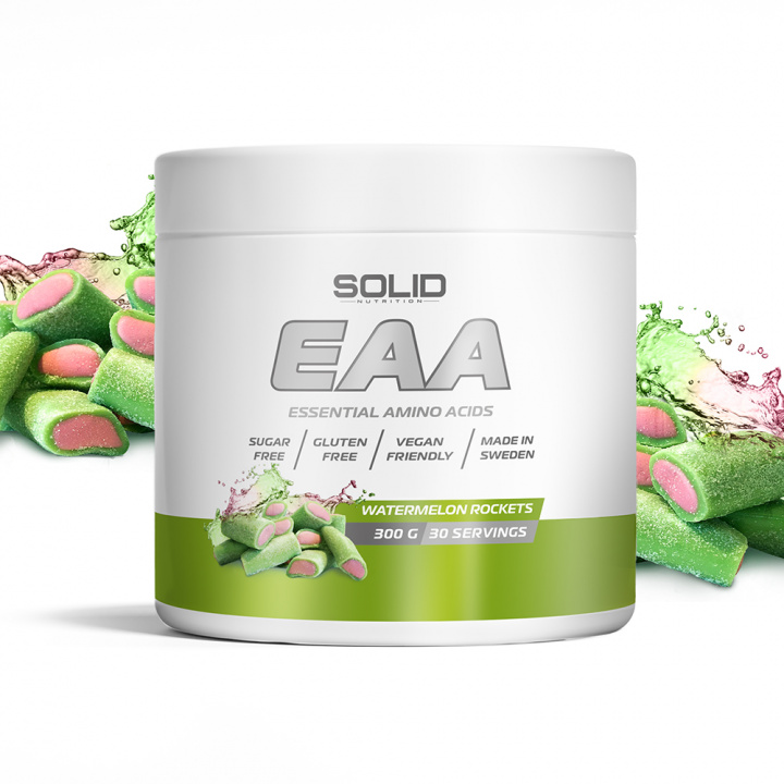 SOLID Nutrition EAA, 300 g (Watermelon Rockets) i gruppen Kosttillskott & Livsmedel / Aminosyror / EAA hos Tillskottsbolaget (SOLIDEAA-4)