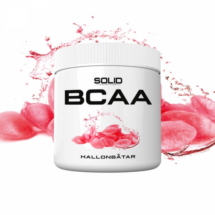 SOLID Nutrition BCAA, 300 g (Hallonbåtar) i gruppen Kosttillskott & Livsmedel / Aminosyror / BCAA hos Tillskottsbolaget (SOLIDHALLON)