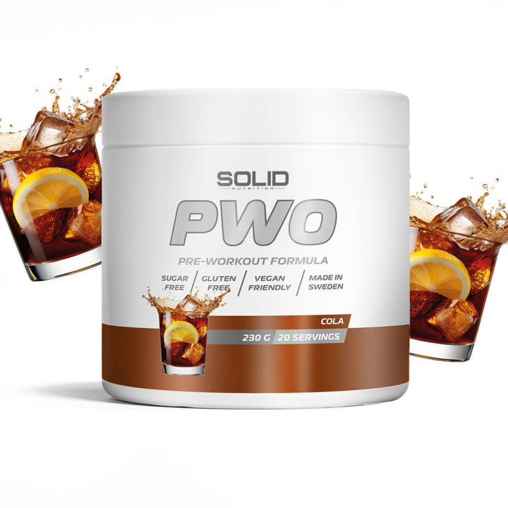 SOLID Nutrition PWO, 230 g (Cola) i gruppen Kosttillskott & Livsmedel / Prestationshöjare / Pre-Workout / PWO hos Tillskottsbolaget (SOLIDPWO-1)