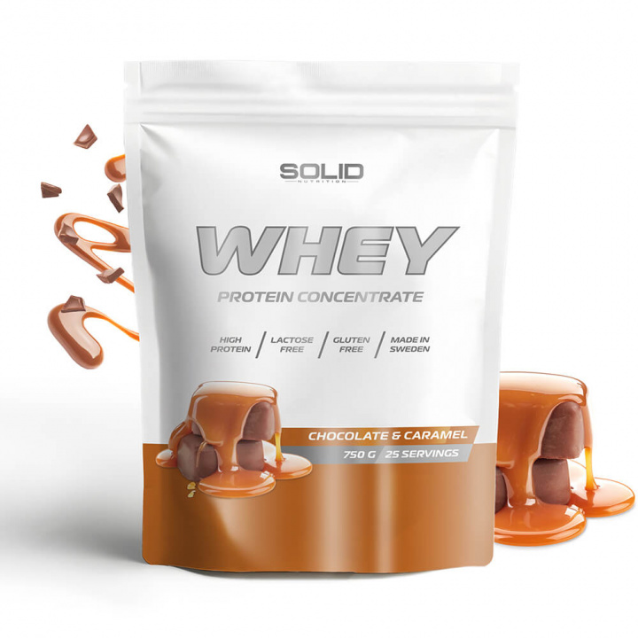 SOLID Nutrition Whey, 750 g (Chocolate & Caramel) i gruppen Kosttillskott & Livsmedel / Proteinpulver / Vassleprotein / Whey protein hos Tillskottsbolaget (SOLIDWHEY-6)