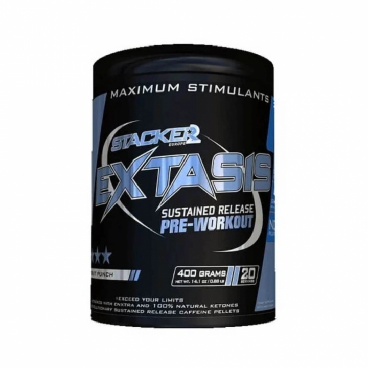 Stacker2 Extasis Pre Workout, 20 serv. (Fruit Punch) i gruppen Kosttillskott & Livsmedel / Prestationshöjare / Pre-Workout / PWO hos Tillskottsbolaget (STACKER675-1)