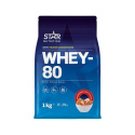 Star Nutrition Whey-80, 1 kg (Strawberries and Milk)