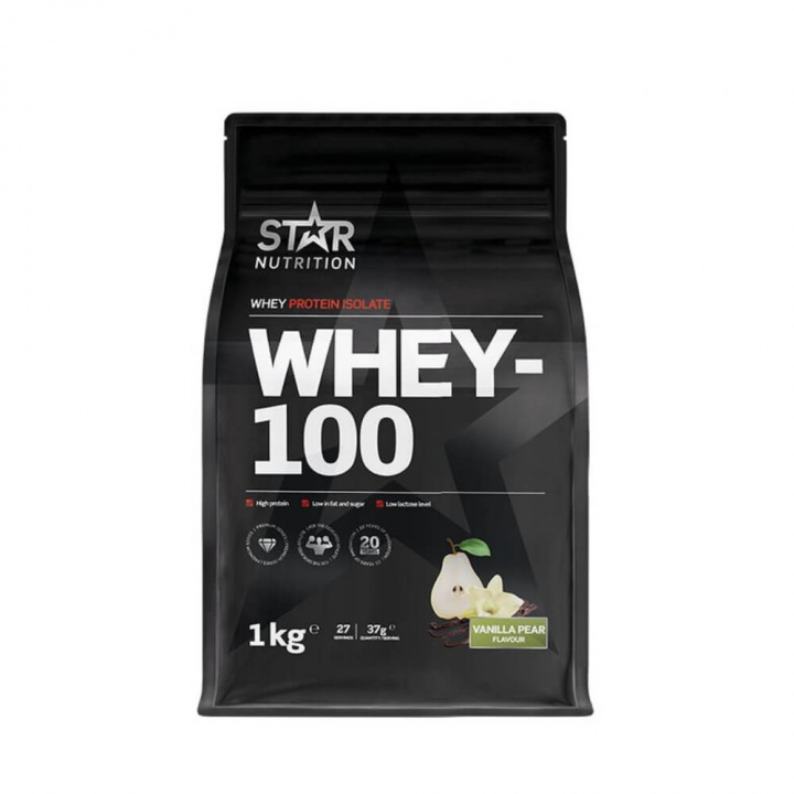 Star Nutrition Whey-100, 1 kg (Vanilla-Pear) i gruppen Kosttillskott & Livsmedel / Proteinpulver / Isolatprotein hos Tillskottsbolaget (STAR002-4)