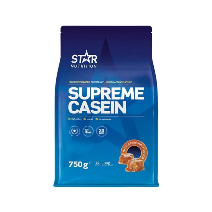 Star Nutrition Supreme Casein, 750 g (Salted Caramel) i gruppen Kosttillskott & Livsmedel / Proteinpulver / Kaseinprotein hos Tillskottsbolaget (STAR004-5)