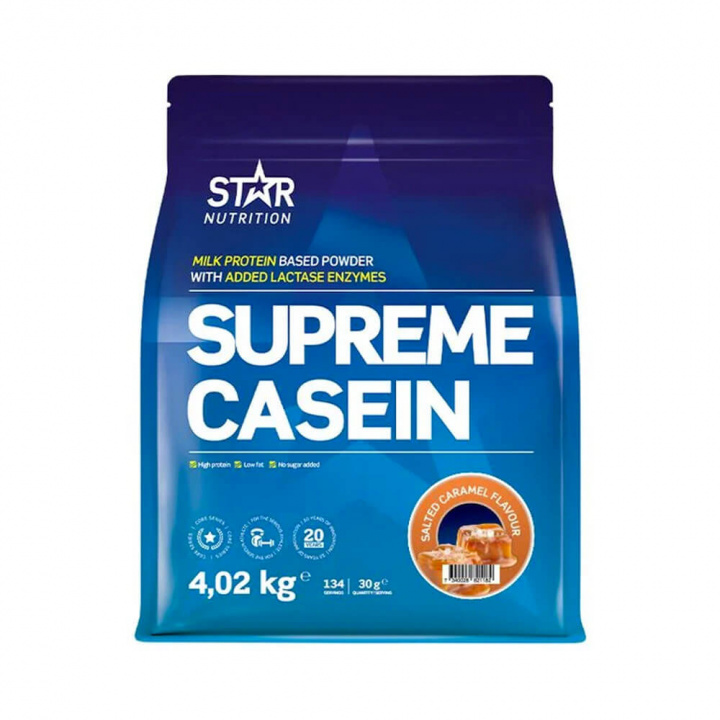 Star Nutrition Supreme Casein, 4020 g (Salted Caramel) i gruppen Kosttillskott & Livsmedel / Proteinpulver / Kaseinprotein hos Tillskottsbolaget (STAR7679-5)