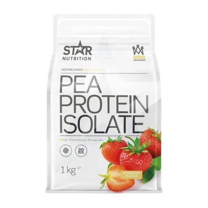 Star Nutrition Pea Protein Isolate, 1 kg (Strawberry) i gruppen Kosttillskott & Livsmedel / Proteinpulver / Isolatprotein hos Tillskottsbolaget (STAR843-4)