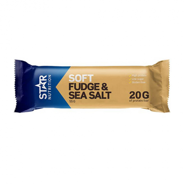 Star Nutrition Protein Bar, 55g (Fudge & Sea Salt) i gruppen Bars / Proteinbars hos Tillskottsbolaget (STAR8459-7)