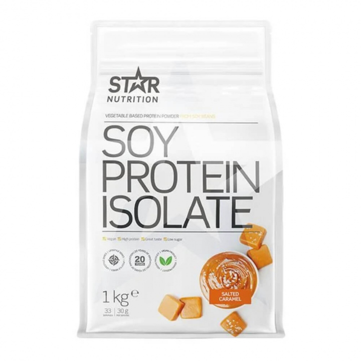 Star Nutrition Soy Protein Isolate, 1 kg (Salted Caramel) i gruppen Kosttillskott & Livsmedel / Proteinpulver / Isolatprotein hos Tillskottsbolaget (STAR9532-4)