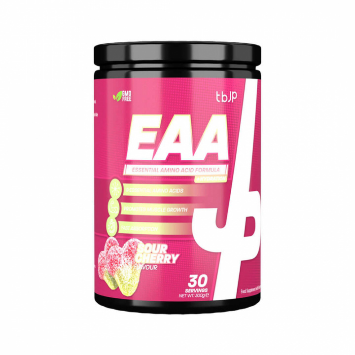 Trained By JP EAA + Hydration, 30 serv. (Sour Cherry) i gruppen Kosttillskott & Livsmedel / Aminosyror / EAA hos Tillskottsbolaget (TBJP656745-3)