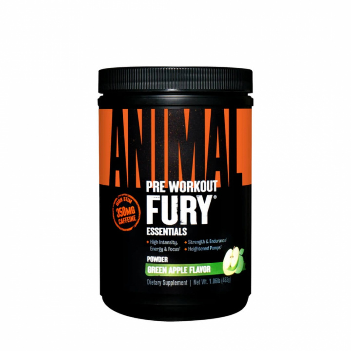 Universal Nutrition Animal Fury, 30 serv. (Green Apple) i gruppen Kosttillskott & Livsmedel / Prestationshöjare / Pre-Workout / PWO hos Tillskottsbolaget (UNIVERSAL895-1)
