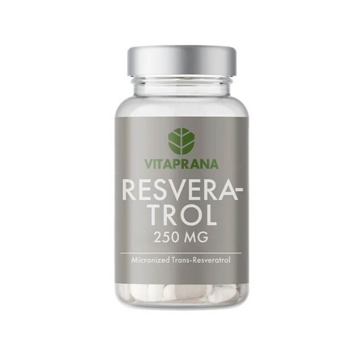 Vitaprana Resveratrol 250 mg, 60 caps i gruppen Kosttillskott & Livsmedel / Hälsokost / Resveratrol hos Tillskottsbolaget (VITAPRANA654)